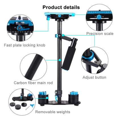 PULUZ 38.5-61cm Carbon Fibre Handheld Stabilizer for DSLR & DV Digital Video & Cameras, Load Range: 0.5-3kg(Blue) by PULUZ
