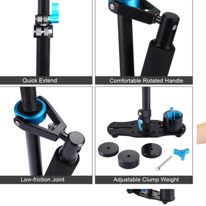 PULUZ 38.5-61cm Carbon Fibre Handheld Stabilizer for DSLR & DV Digital Video & Cameras, Load Range: 0.5-3kg(Blue) by PULUZ
