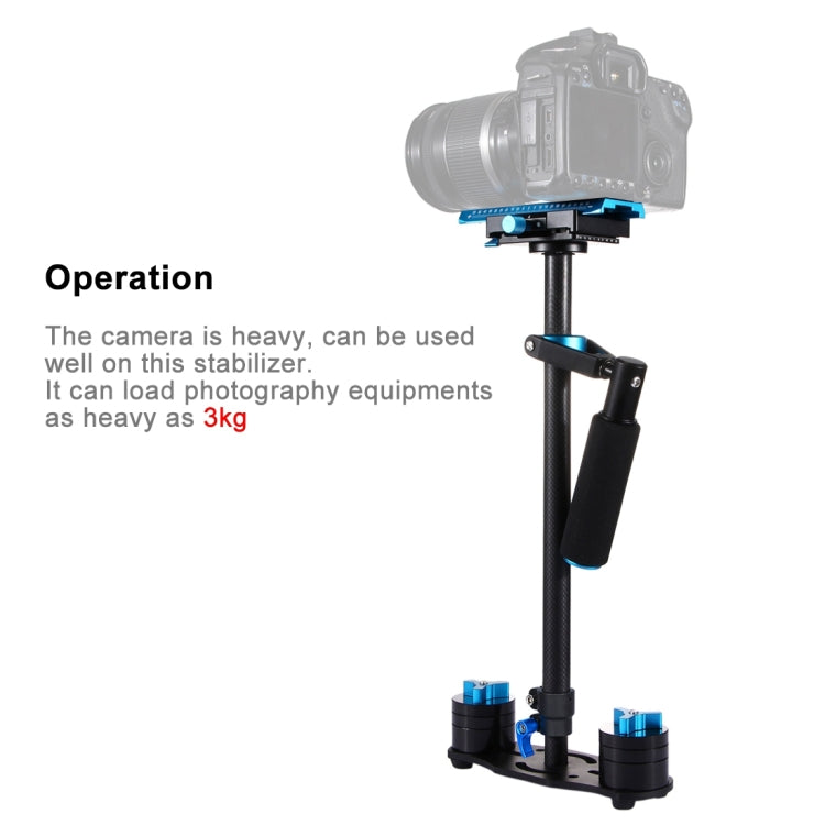 PULUZ 38.5-61cm Carbon Fibre Handheld Stabilizer for DSLR & DV Digital Video & Cameras, Load Range: 0.5-3kg(Blue) by PULUZ
