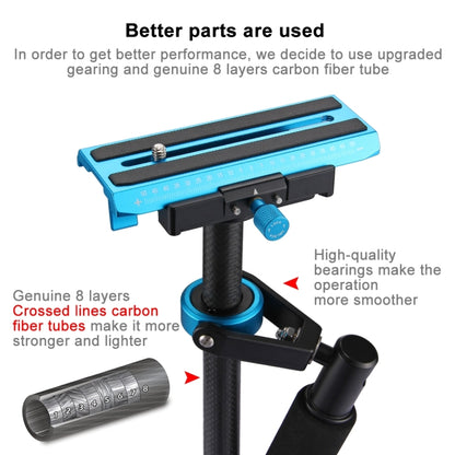 PULUZ 38.5-61cm Carbon Fibre Handheld Stabilizer for DSLR & DV Digital Video & Cameras, Load Range: 0.5-3kg(Blue) by PULUZ