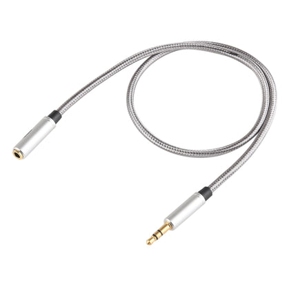 EMK 3.5mm Male to Female Gold-plated Plug Cotton Braided Audio Cable for Speaker / Notebooks / Headphone, Length: 0.5m(Grey) by EMK