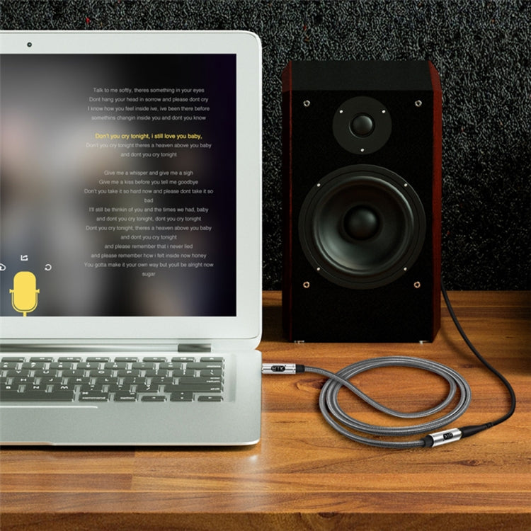 EMK 3.5mm Male to Female Gold-plated Plug Cotton Braided Audio Cable for Speaker / Notebooks / Headphone, Length: 0.5m(Grey) by EMK