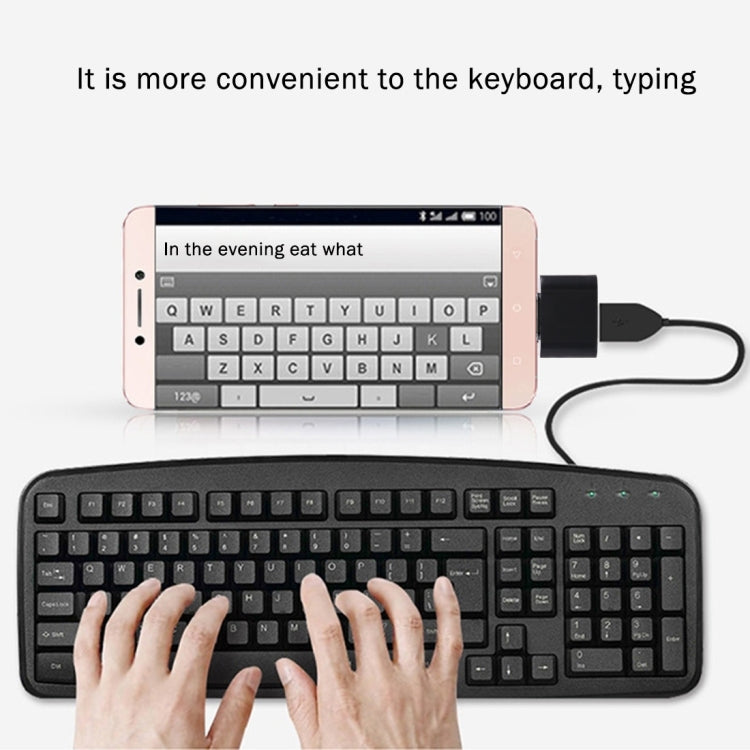 Plastic USB-C / Type-C Male to USB 2.0 Female OTG Data Transmission Charging Adapter(Black) by bashfashion