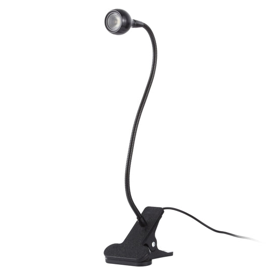 3W 360 Degree Rotation USB Metal Flexible Neck Warm White Light LED Light with Switch & Clip(Black) by bashfashion