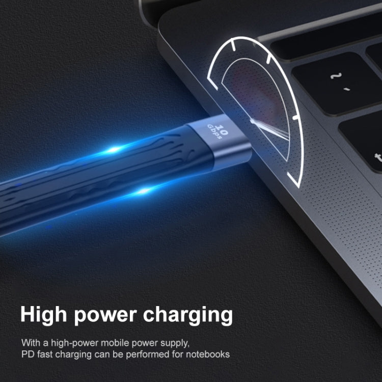 10Gbps USB Male to Type-C Female Soft Flat Sync Data Fast Charging Cable by bashfashion