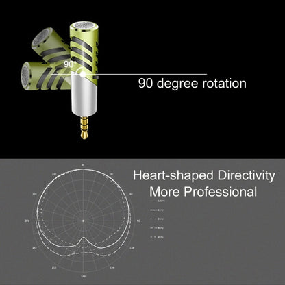 R1 Mini Condenser Record Microphone, For Smart Phones, Tablets and Other Audio Device with 3.5mm Earphone Port(Green) by bashfashion