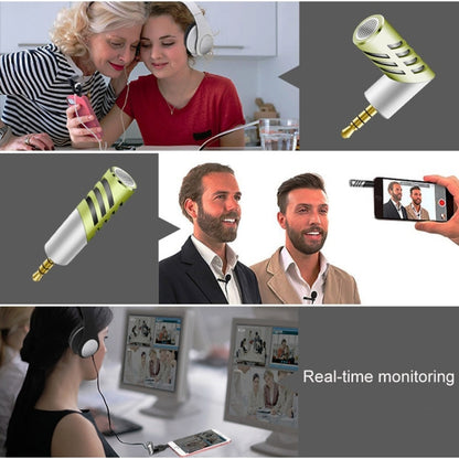 R1 Mini Condenser Record Microphone, For Smart Phones, Tablets and Other Audio Device with 3.5mm Earphone Port(Green) by bashfashion