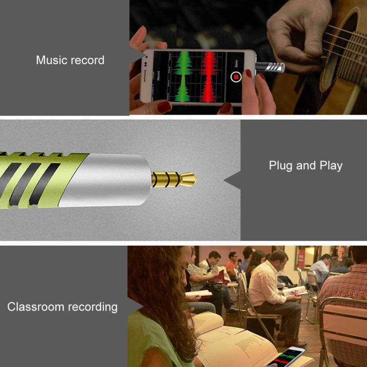R1 Mini Condenser Record Microphone, For Smart Phones, Tablets and Other Audio Device with 3.5mm Earphone Port(Green) by bashfashion