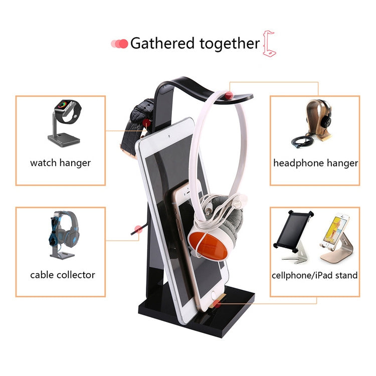 0218 Acrylic Phones / Tablet PCs Universal Holder Multifunction Headset Stand Display Hanger by bashfashion