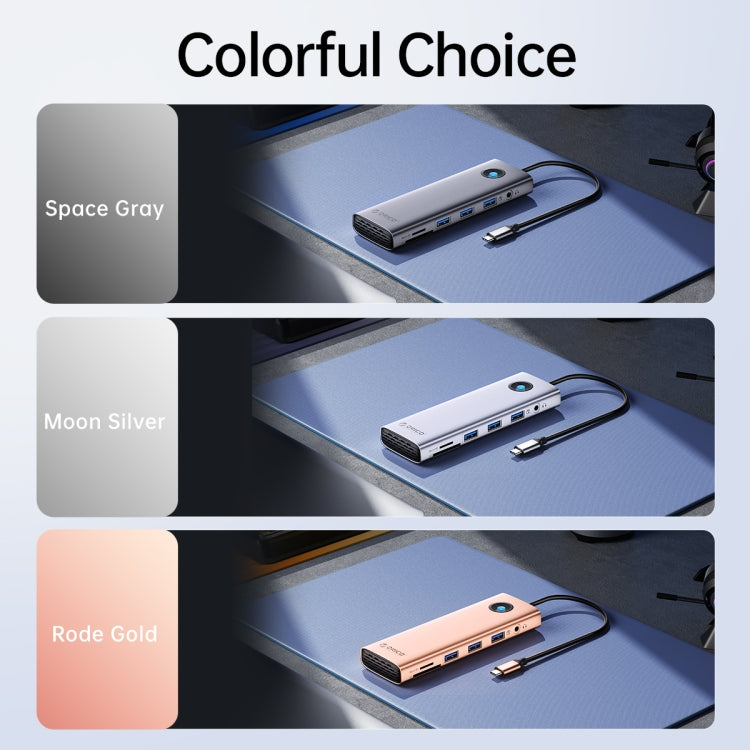 ORICO PW11-9P Type-C / USB-C 8-in-1 5Gbps Multifunction Docking Station(Silver) by ORICO