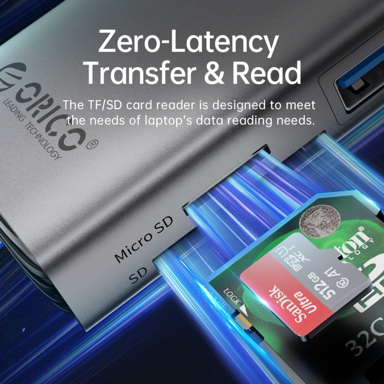 ORICO PW11-9P Type-C / USB-C 8-in-1 5Gbps Multifunction Docking Station(Silver) by ORICO