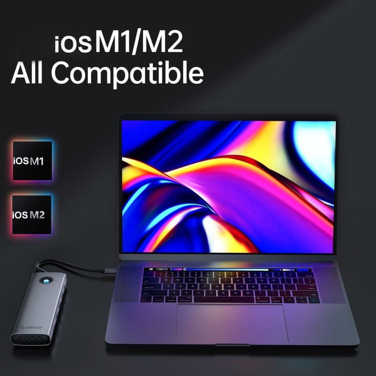 ORICO PW11-9P Type-C / USB-C 8-in-1 5Gbps Multifunction Docking Station(Silver) by ORICO