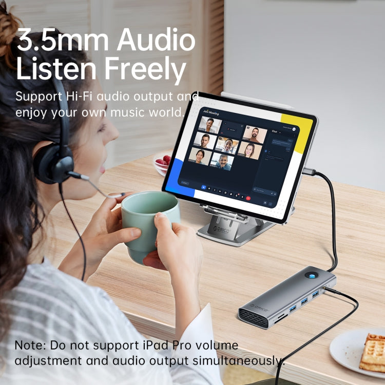 ORICO PW11-9P Type-C / USB-C 8-in-1 5Gbps Multifunction Docking Station(Silver) by ORICO