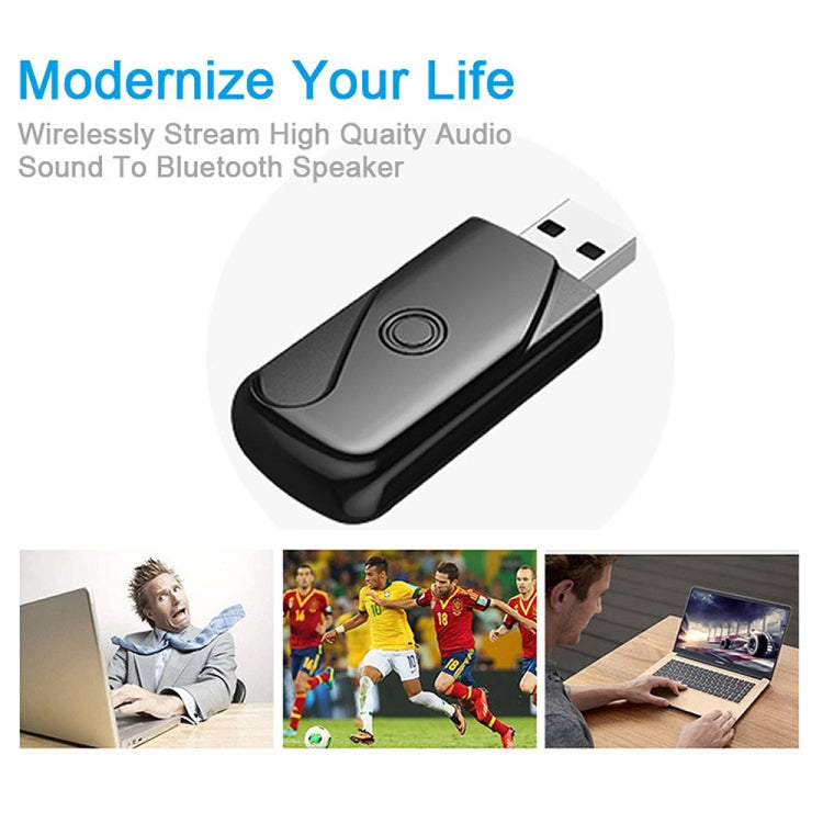 USB 2.0 Bluetooth V4.2 Audio Receiver Adapter for Windows XP / Vista / 7 / 8 / 10, Mac OS(Black) by bashfashion