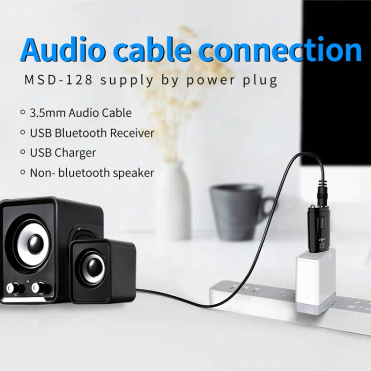MSD128 2 in 1 USB Car Bluetooth Hands-free Call FM Transmitter with 3.5mm AUX Interface by bashfashion