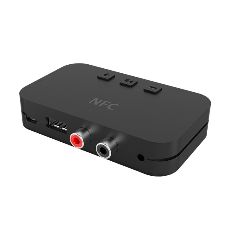 TI-800 NFC Desktop Bluetooth 5.0 Adapter Music Receiver for USB Drive Reads Bluetooth Speaker (Black) by bashfashion