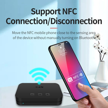 TI-800 NFC Desktop Bluetooth 5.0 Adapter Music Receiver for USB Drive Reads Bluetooth Speaker (Black) by bashfashion