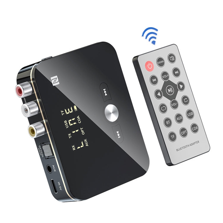 M8 NFC 2 in 1 NFC Optical Coaxial Bluetooth 5.0 Audio Transmitter Receiver with Digital Display by bashfashion