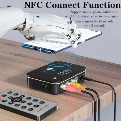 M8 NFC 2 in 1 NFC Optical Coaxial Bluetooth 5.0 Audio Transmitter Receiver with Digital Display by bashfashion