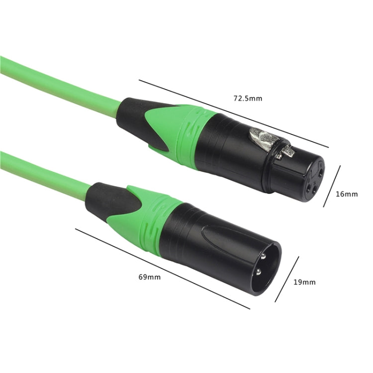 XRL Male to Female Microphone Mixer Audio Cable, Length: 1.8m (Green) by bashfashion