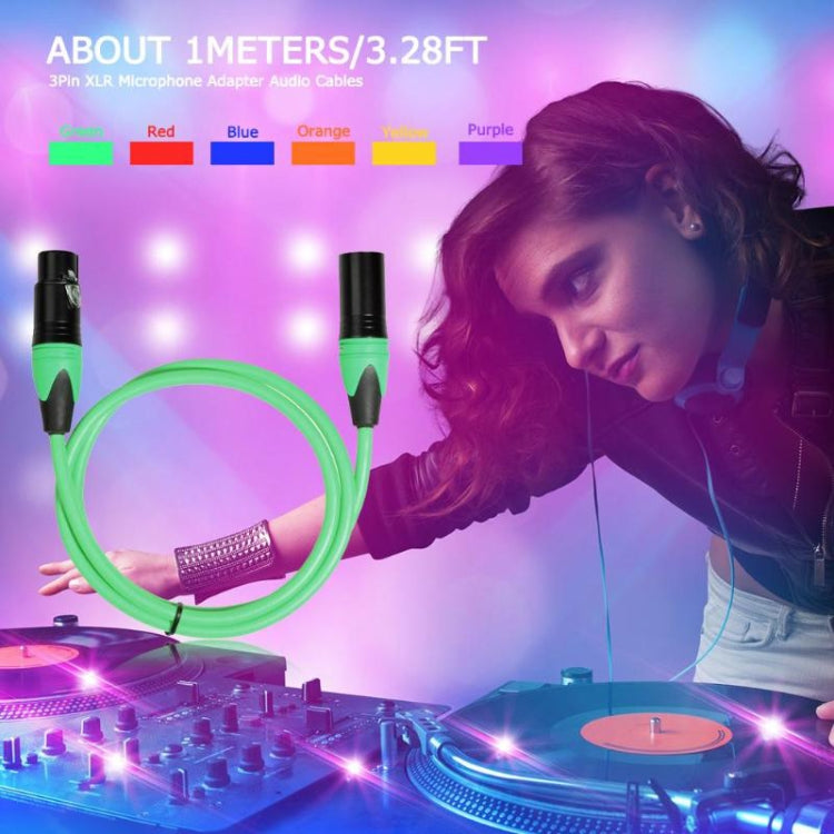 XRL Male to Female Microphone Mixer Audio Cable, Length: 1.8m (Green) by bashfashion