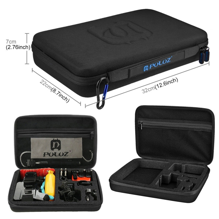 PULUZ 53 in 1 Accessories Total Ultimate Combo Kits with EVA Case (Chest Strap + Suction Cup Mount + 3-Way Pivot Arms + J-Hook Buckle + Wrist Strap + Helmet Strap + Extendable Monopod + Surface Mounts ... for GoPro, Insta360, DJI and Other Action Cameras by PULUZ