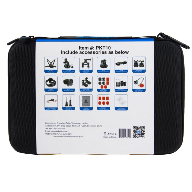 PULUZ 45 in 1 Accessories Ultimate Combo Kits with EVA Case (Chest Strap + Suction Cup Mount + 3-Way Pivot Arms + J-Hook Buckle + Wrist Strap + Helmet Strap + Surface Mounts + Tripod Adapter + Storage ... for GoPro, Insta360, DJI and Other Action Cameras by PULUZ