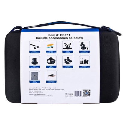 PULUZ 20 in 1 Accessories Combo Kits with EVA Case (Chest Strap + Head Strap + Suction Cup Mount + 3-Way Pivot Arm + J-Hook Buckles + Extendable Monopod + Tripod Adapter + Bobber Hand Grip + Storage B ... for GoPro, Insta360, DJI and Other Action Cameras by PULUZ