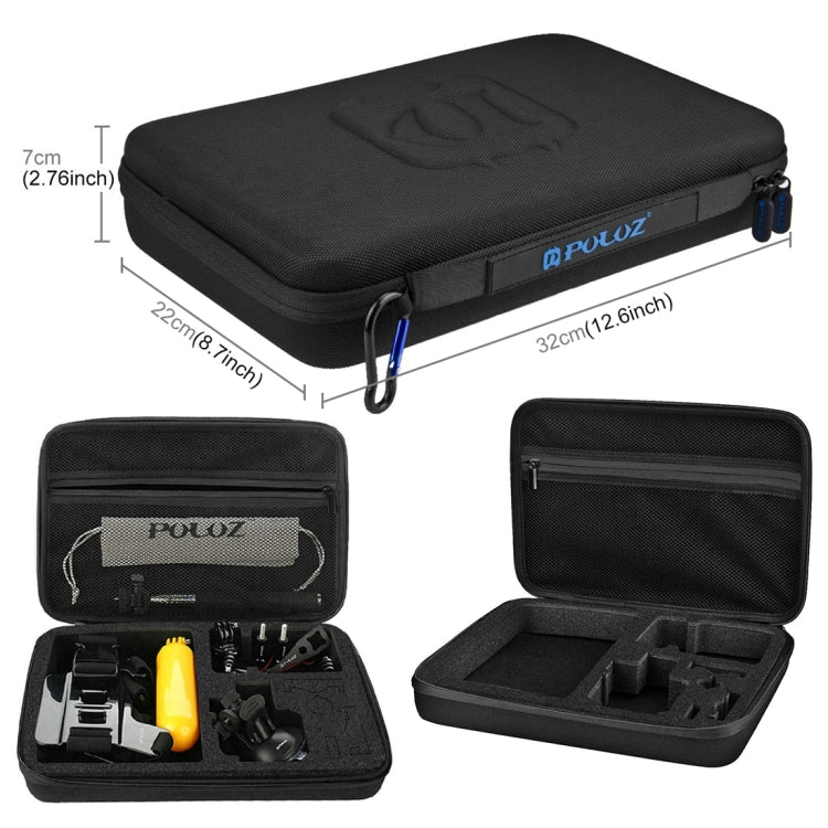 PULUZ 20 in 1 Accessories Combo Kits with EVA Case (Chest Strap + Head Strap + Suction Cup Mount + 3-Way Pivot Arm + J-Hook Buckles + Extendable Monopod + Tripod Adapter + Bobber Hand Grip + Storage B ... for GoPro, Insta360, DJI and Other Action Cameras by PULUZ