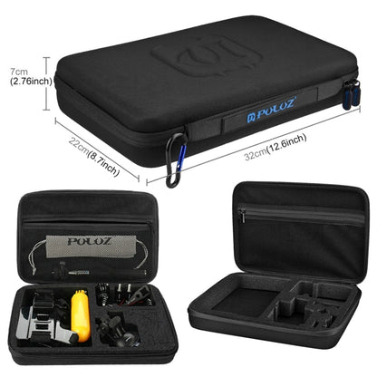 PULUZ 20 in 1 Accessories Combo Kits with EVA Case (Chest Strap + Head Strap + Suction Cup Mount + 3-Way Pivot Arm + J-Hook Buckles + Extendable Monopod + Tripod Adapter + Bobber Hand Grip + Storage B ... for GoPro, Insta360, DJI and Other Action Cameras by PULUZ