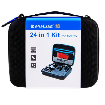 PULUZ 24 in 1 Bike Mount Accessories Combo Kits with EVA Case (Wrist Strap + Helmet Strap + Extension Arm + Quick Release Buckles + Surface Mounts + Adhesive Stickers + Tripod Adapter + Storage Bag + ... for GoPro, Insta360, DJI and Other Action Cameras by PULUZ