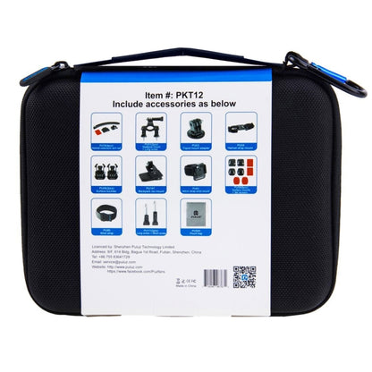 PULUZ 24 in 1 Bike Mount Accessories Combo Kits with EVA Case (Wrist Strap + Helmet Strap + Extension Arm + Quick Release Buckles + Surface Mounts + Adhesive Stickers + Tripod Adapter + Storage Bag + ... for GoPro, Insta360, DJI and Other Action Cameras by PULUZ