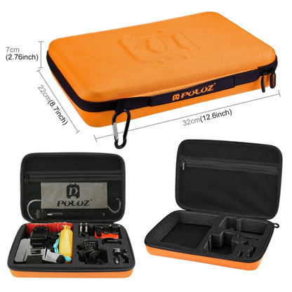 PULUZ 53 in 1 Accessories Total Ultimate Combo Kits with Orange EVA Case (Chest Strap + Suction Cup Mount + 3-Way Pivot Arms + J-Hook Buckle + Wrist Strap + Helmet Strap + Extendable Monopod + Surface ... for GoPro, Insta360, DJI and Other Action Cameras by PULUZ