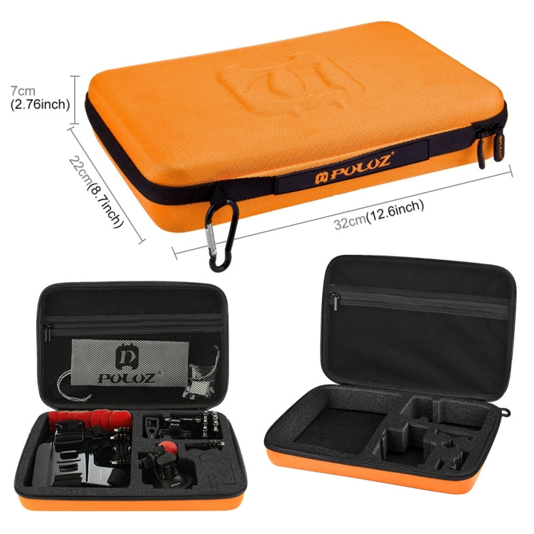 PULUZ 45 in 1 Accessories Ultimate Combo Kits with Orange EVA Case (Chest Strap + Suction Cup Mount + 3-Way Pivot Arms + J-Hook Buckle + Wrist Strap + Helmet Strap + Surface Mounts + Tripod Adapter + ... for GoPro, Insta360, DJI and Other Action Cameras by PULUZ