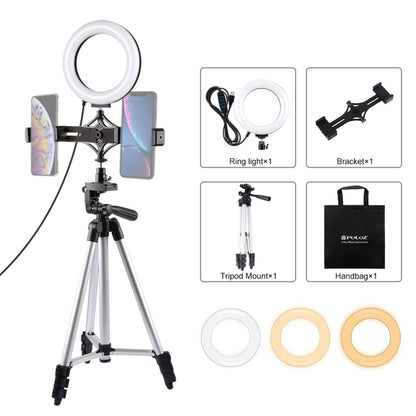 PULUZ Tripod Mount + Live Broadcast Dual Phone Bracket + 6.2 inch 16cm LED Ring Vlogging Video Light Kits by PULUZ