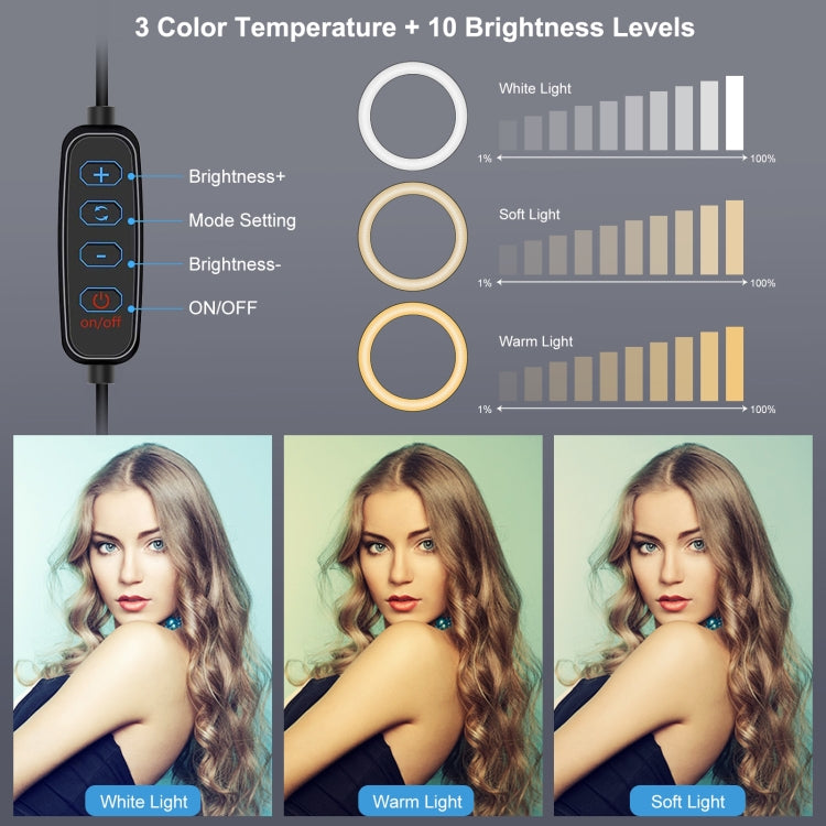 PULUZ Tripod Mount + Live Broadcast Dual Phone Bracket + 6.2 inch 16cm LED Ring Vlogging Video Light Kits by PULUZ