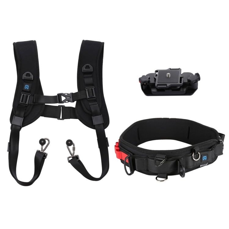 PULUZ 3 in 1 Multi-functional Bundle Waistband Strap + Double Shoulders Strap + Capture Camera Clip Kits with Hook for SLR / DSLR Cameras by PULUZ