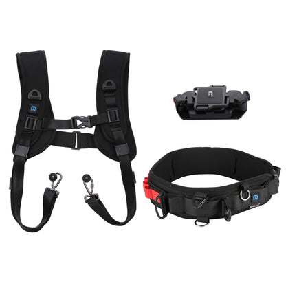 PULUZ 3 in 1 Multi-functional Bundle Waistband Strap + Double Shoulders Strap + Capture Camera Clip Kits with Hook for SLR / DSLR Cameras by PULUZ