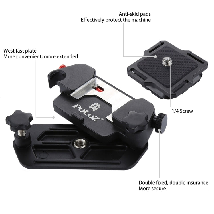 PULUZ 3 in 1 Multi-functional Bundle Waistband Strap + Double Shoulders Strap + Capture Camera Clip Kits with Hook for SLR / DSLR Cameras by PULUZ