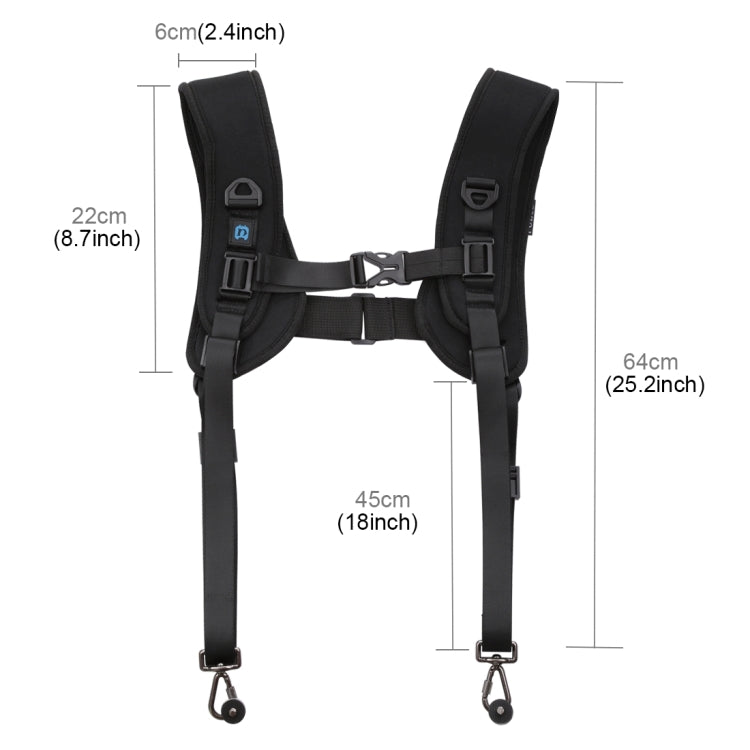 PULUZ 3 in 1 Multi-functional Bundle Waistband Strap + Double Shoulders Strap + Capture Camera Clip Kits with Hook for SLR / DSLR Cameras by PULUZ