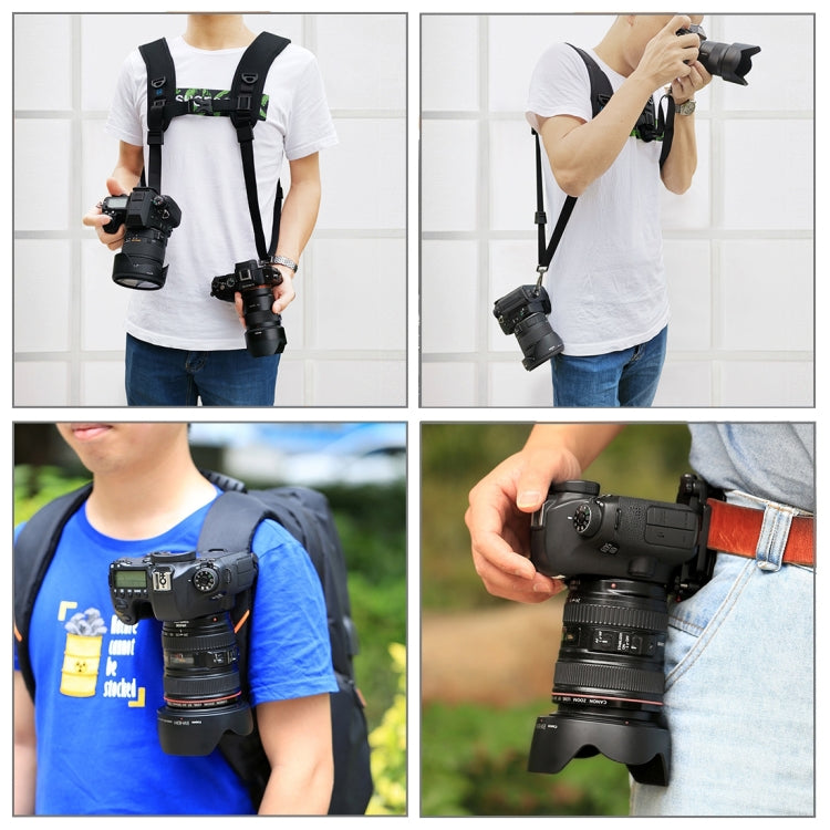 PULUZ 3 in 1 Multi-functional Bundle Waistband Strap + Double Shoulders Strap + Capture Camera Clip Kits with Hook for SLR / DSLR Cameras by PULUZ