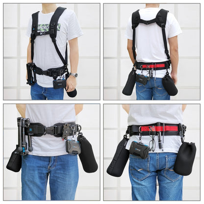 PULUZ 3 in 1 Multi-functional Bundle Waistband Strap + Double Shoulders Strap + Capture Camera Clip Kits with Hook for SLR / DSLR Cameras by PULUZ