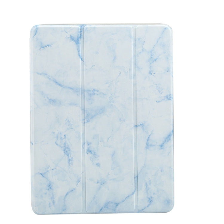 Marble Texture Pattern Horizontal Flip Case for iPad 9.7 (2018) , with Three-folding Holder & Pen Slots(Blue) by bashfashion