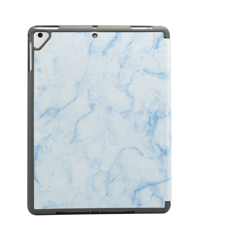 Marble Texture Pattern Horizontal Flip Case for iPad 9.7 (2018) , with Three-folding Holder & Pen Slots(Blue) by bashfashion