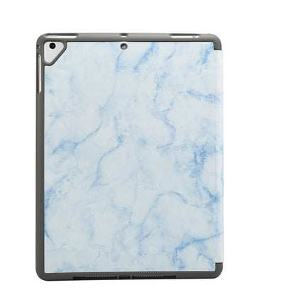 Marble Texture Pattern Horizontal Flip Case for iPad 9.7 (2018) , with Three-folding Holder & Pen Slots(Blue) by bashfashion