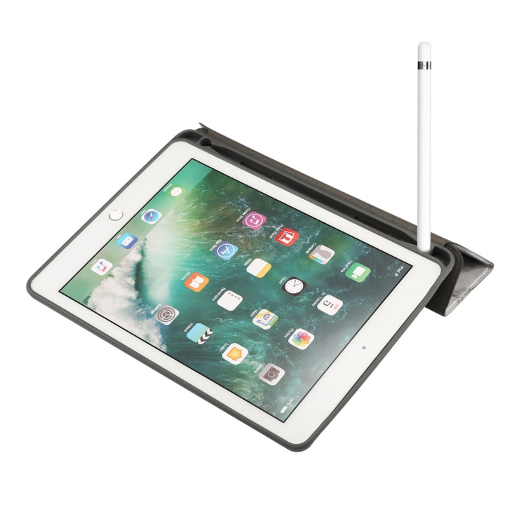 Marble Texture Pattern Horizontal Flip Case for iPad 9.7 (2018) , with Three-folding Holder & Pen Slots(Blue) by bashfashion