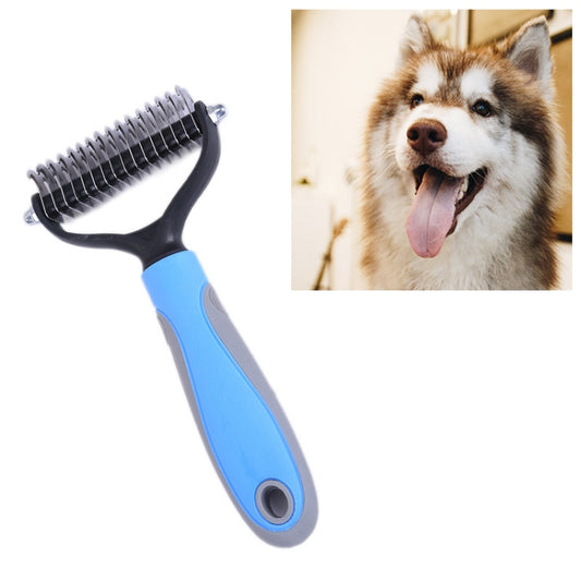Pet Comb Beauty Cleaning Supplies Dog Stainless Steel Dog Comb, Size: 18x7cm (Blue) by bashfashion