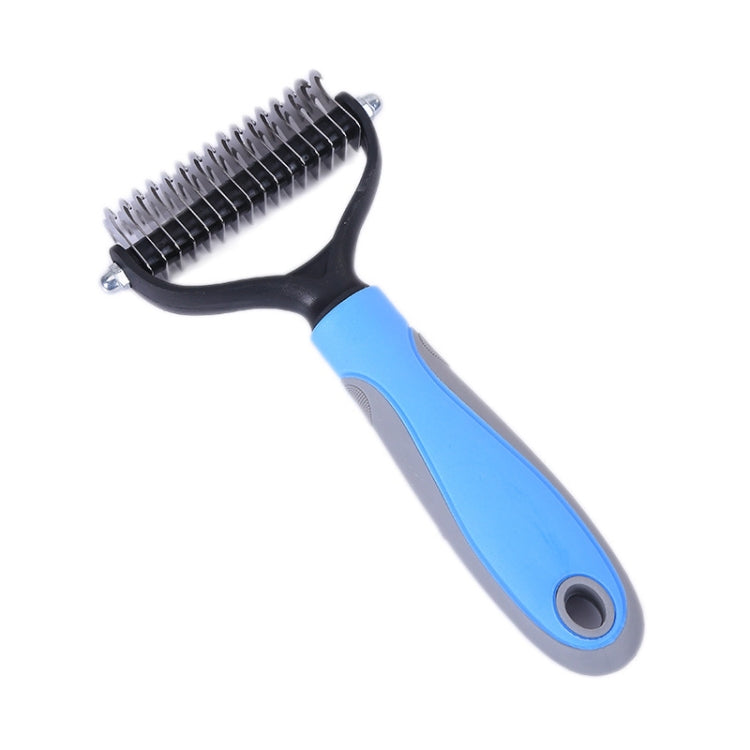 Pet Comb Beauty Cleaning Supplies Dog Stainless Steel Dog Comb, Size: 18x7cm (Blue) by bashfashion