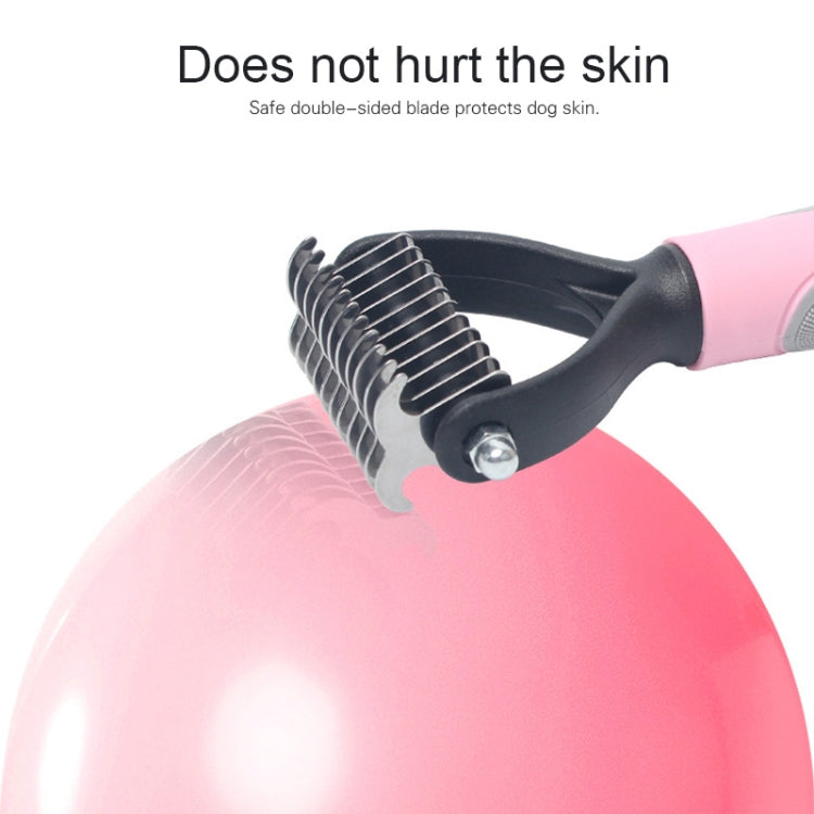 Pet Comb Beauty Cleaning Supplies Dog Stainless Steel Dog Comb, Size: 18x7cm (Blue) by bashfashion