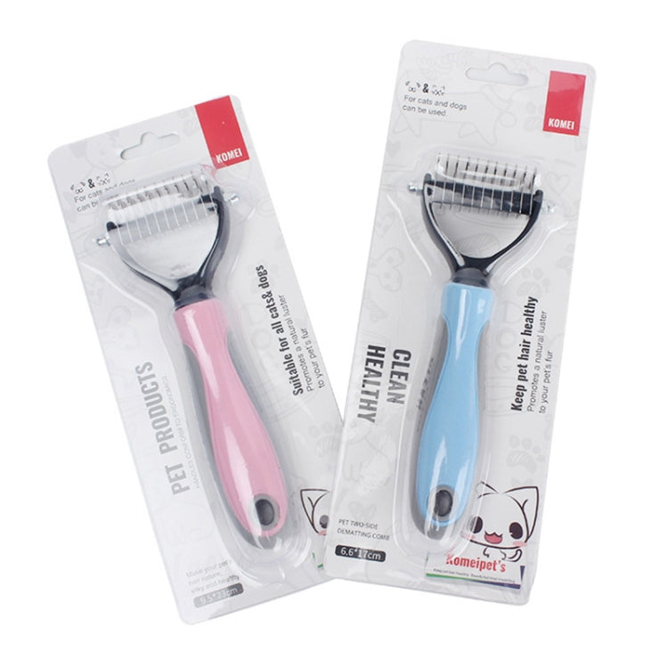 Pet Comb Beauty Cleaning Supplies Dog Stainless Steel Dog Comb, Size: 18x7cm (Blue) by bashfashion